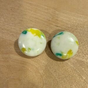 Vintage Japan Colorful Round Earrings